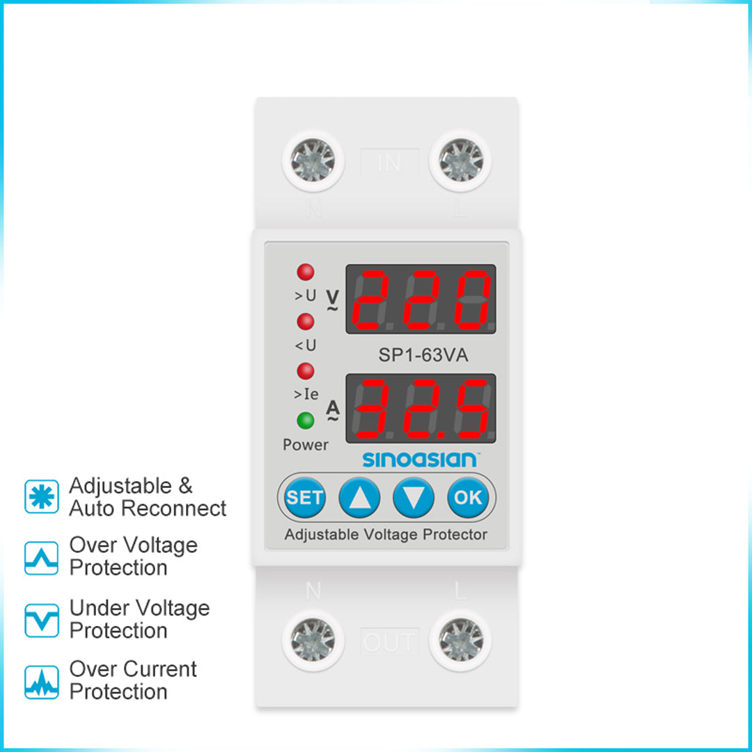 63A Adjustable Current Voltage Protector