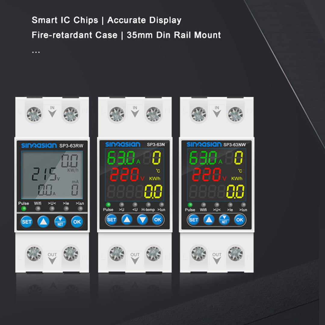 Adjustable Wifi Voltage Current Protector 63A